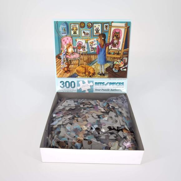Bits and Pieces 300 Large Piece "The Artist" by Brooke Faulder Jigsaw Puzzle GUC - Picture 12 of 13
